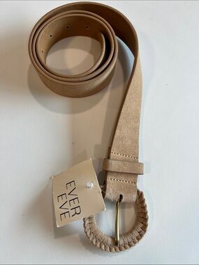 EVEREVE - m/l, NWT, Tan Braided Suede Belt
